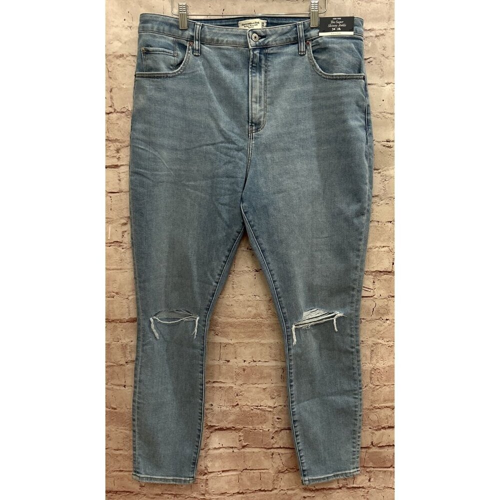 Abercrombie & Fitch Curve Love Women's Skinny Jeans - Light Blue